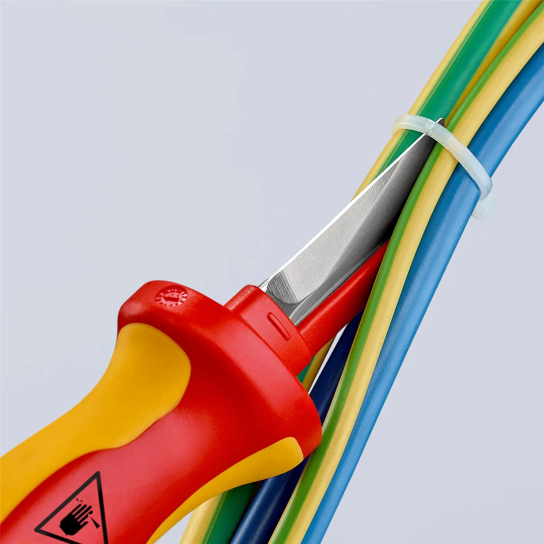 KNIPEX Cable Knife 190mm VDE Insulated Multi Component Handle 50mm Blade Length 98 54 SB - Image 5
