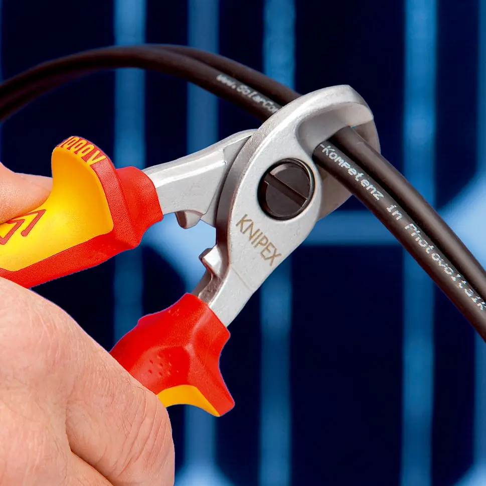 KNIPEX Cable Shears Cutting Pliers Cuts Cable up to 15mm Diameter 165mm VDE Insulated Multi Component Grips 95 16 165 SB - Image 3