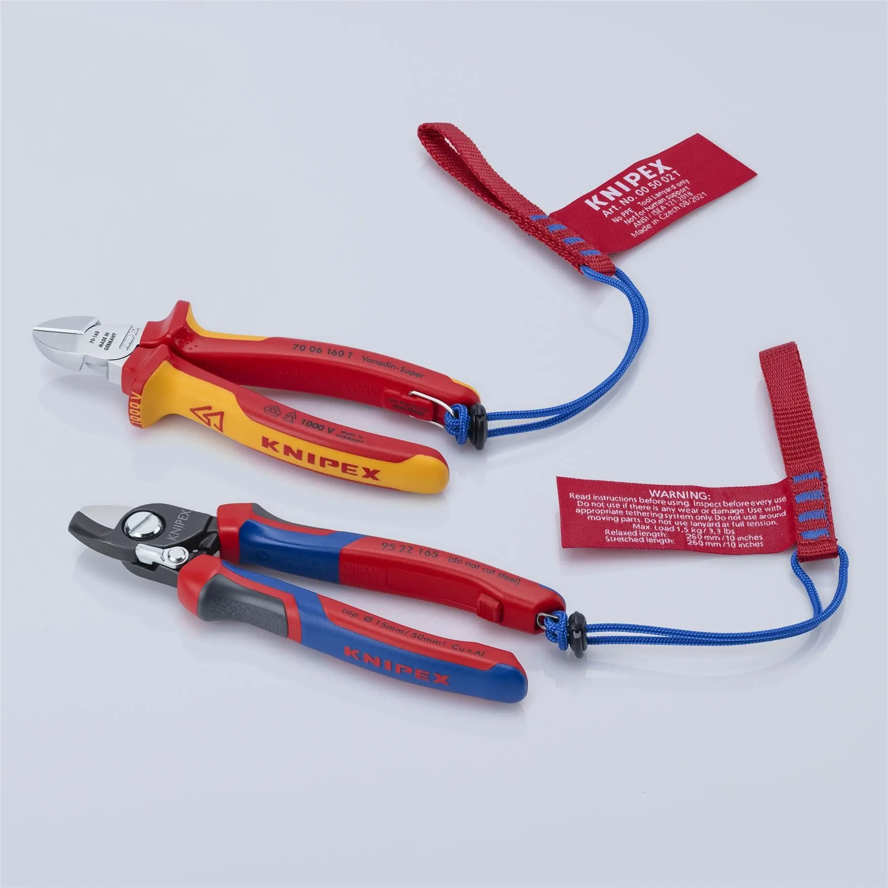 KNIPEX Cable Shears Cutting Pliers Opening Spring 165mm with Comfort Handles 95 22 165 - Image 2