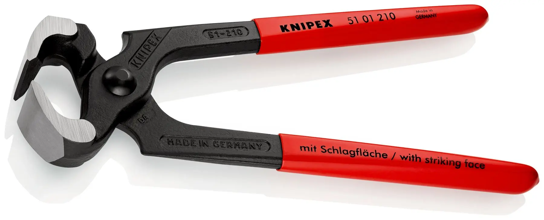 KNIPEX Carpenters Pincers Hammerhead Style 210mm Plastic Coated Handles 51 01 210 - Image 2