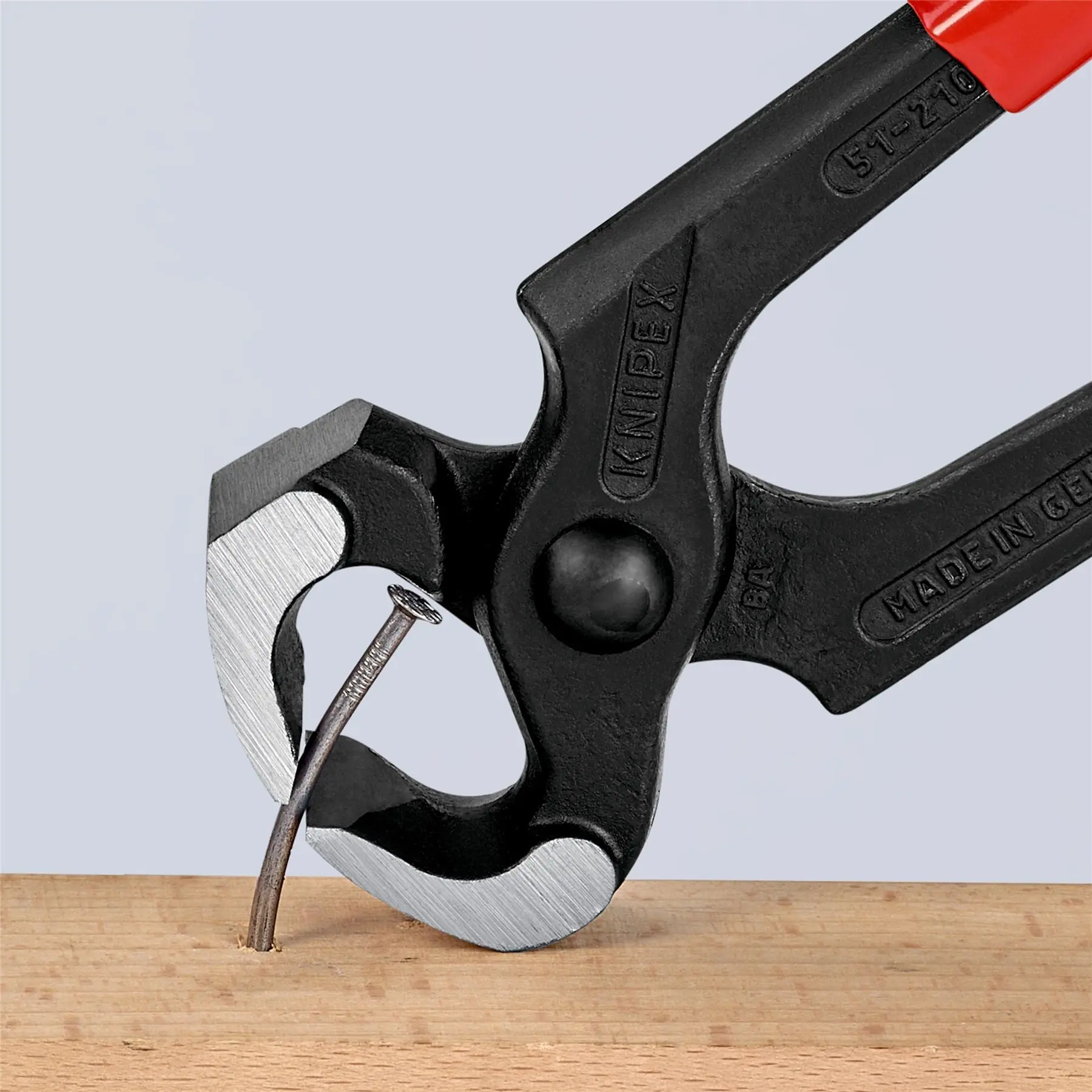 KNIPEX Carpenters Pincers Hammerhead Style 210mm Plastic Coated Handles 51 01 210 SB - Image 4