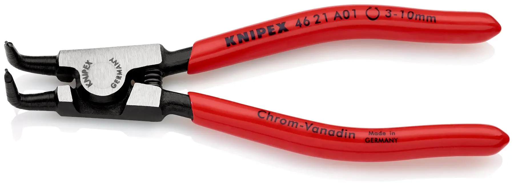 KNIPEX Circlip Pliers for External Circlips on Shafts 90° Angled 125mm 0.9mm Diameter Tips 46 21 A01 SB - Image 2