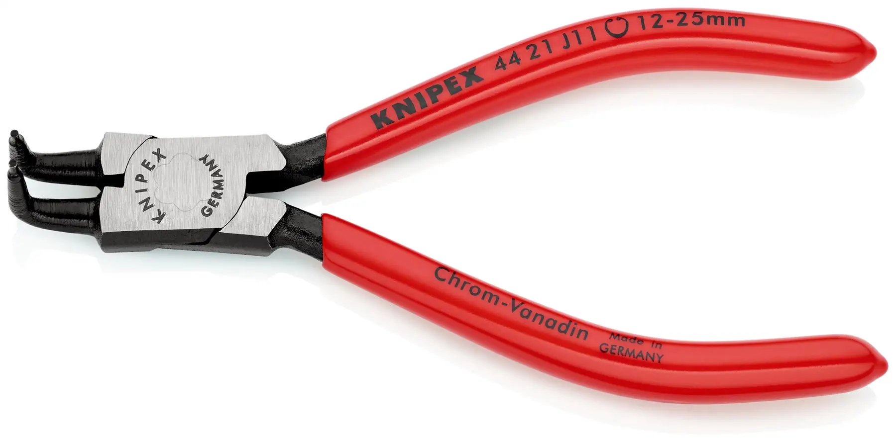 KNIPEX Circlip Pliers for Internal Circlips in Bore Holes Bent Nose 130mm 1.3mm Diameter Tips 44 21 J11 - Image 2