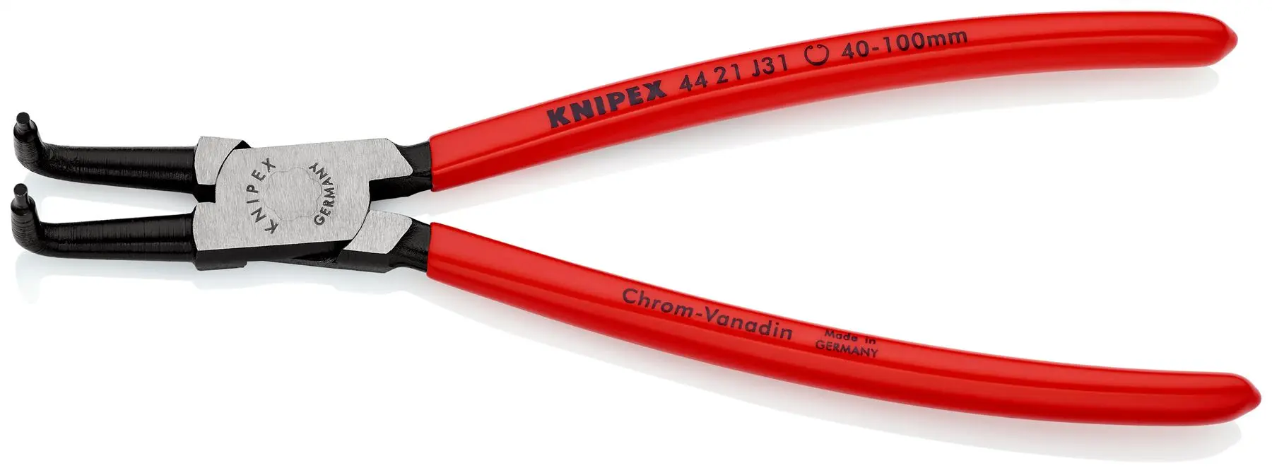 KNIPEX Circlip Pliers for Internal Circlips in Bore Holes Bent Nose 215mm 2.3mm Diameter Tips 44 21 J31 - Image 2