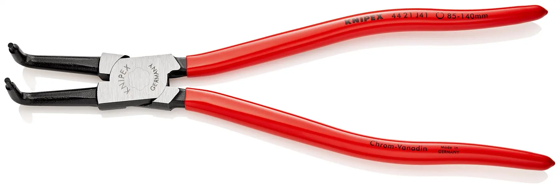 KNIPEX Circlip Pliers for Internal Circlips in Bore Holes Bent Nose 300mm 3.2mm Diameter Tips 44 21 J41 - Image 2