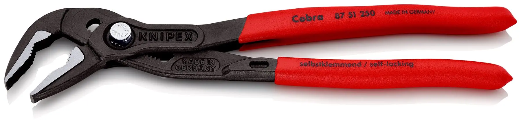 KNIPEX Cobra ES Water Pump Pliers Extra Slim 250mm Plastic Coated Handles Non Slip 87 51 250 SB - Image 2