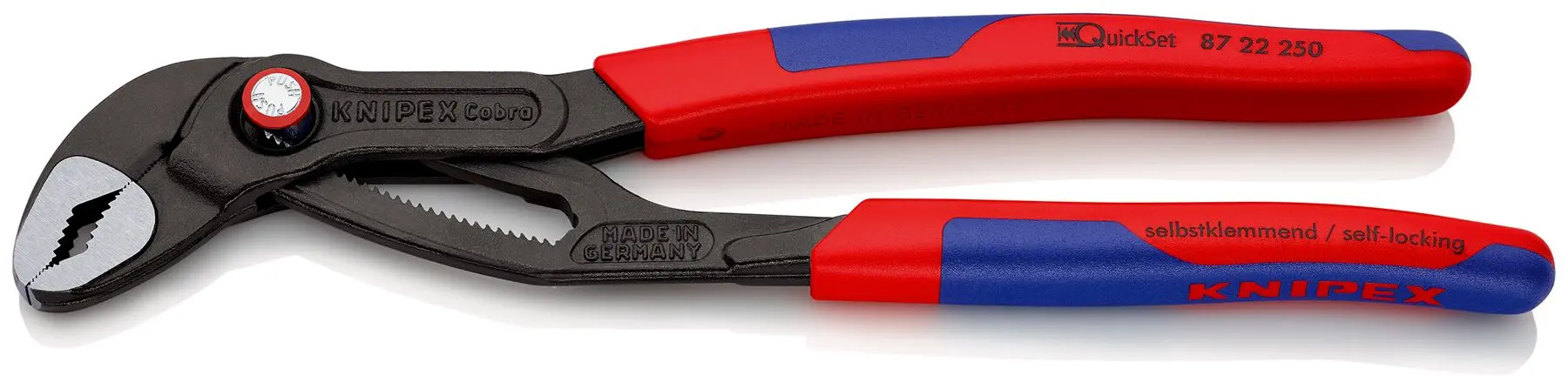 Knipex Cobra Quick Set High Tech Water Pump Pliers Multi Component Grips 87 22 250