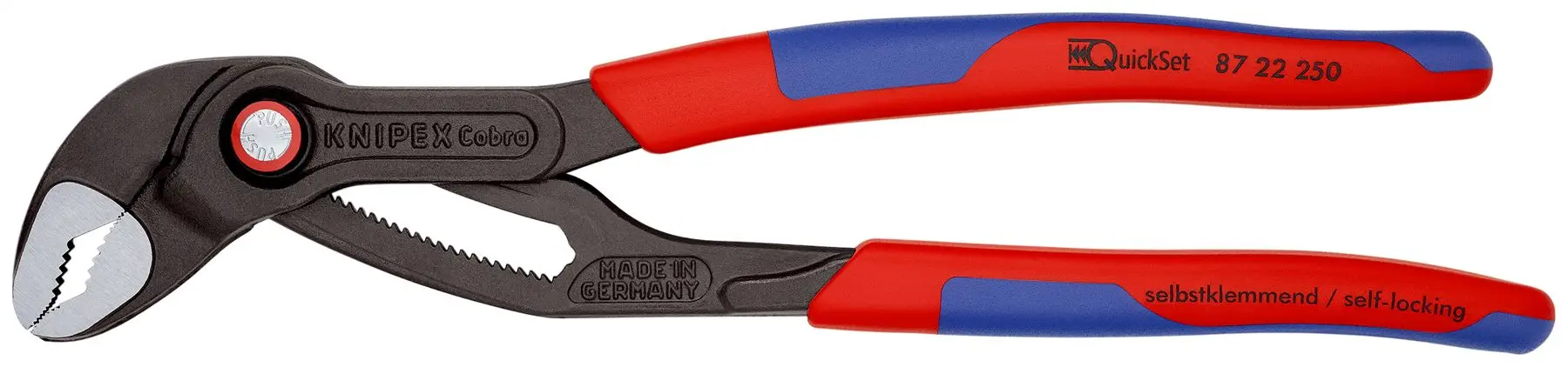 Knipex Cobra Quick Set High Tech Water Pump Pliers Multi Component Grips 87 22 250 - Image 2