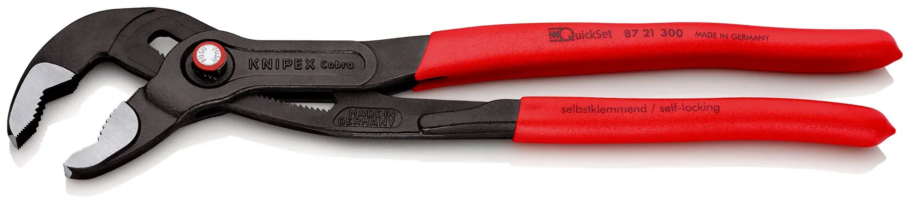 KNIPEX Cobra QuickSet High Tech Water Pump Pliers 300mm Plastic Coated Handles Non Slip 87 21 300 - Image 2
