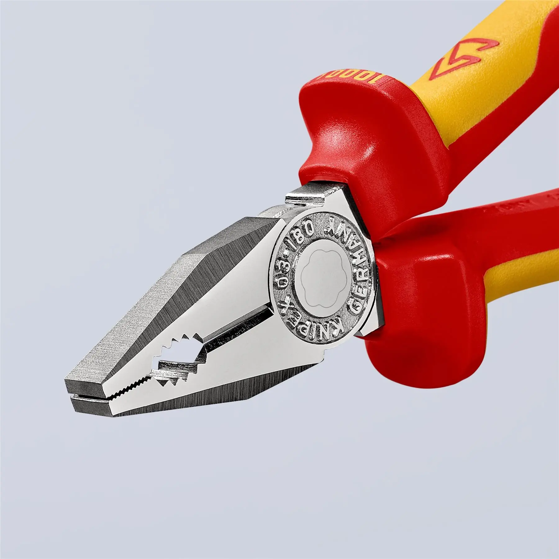 KNIPEX Combination Pliers 180mm VDE Chrome Multi Component Grips with Tether Point 03 06 180 T BK - Image 2