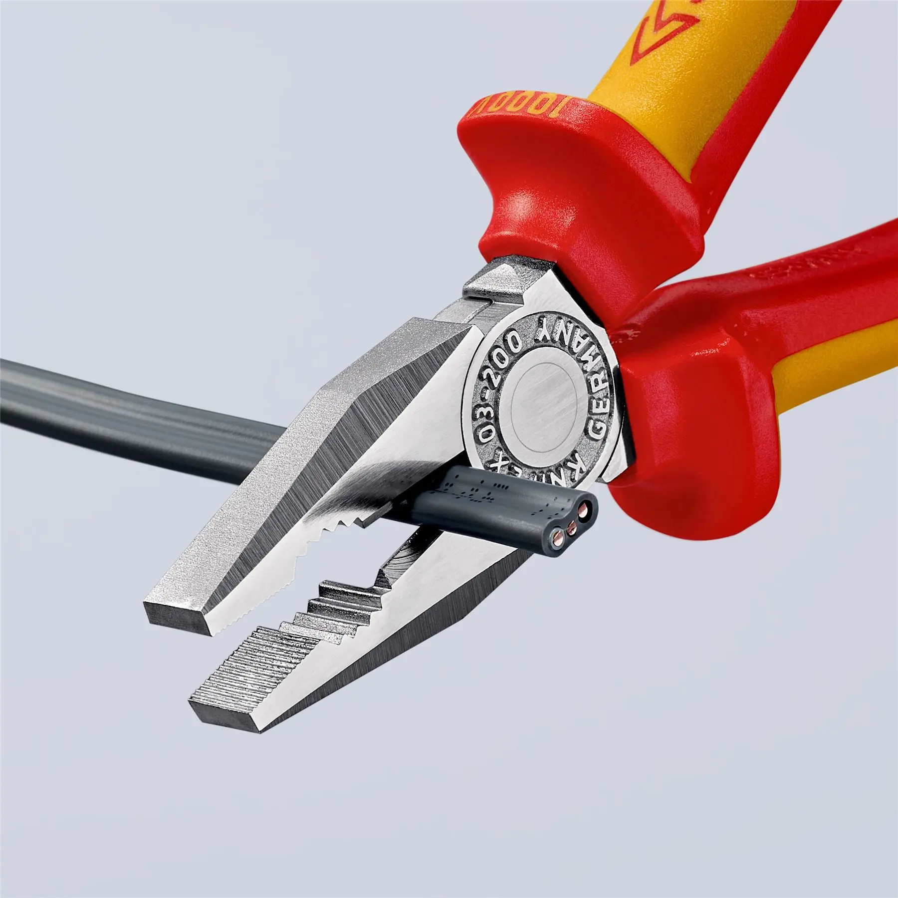 KNIPEX Combination Pliers 200mm VDE Chrome Multi Component Grips 03 06 200 SB - Image 3