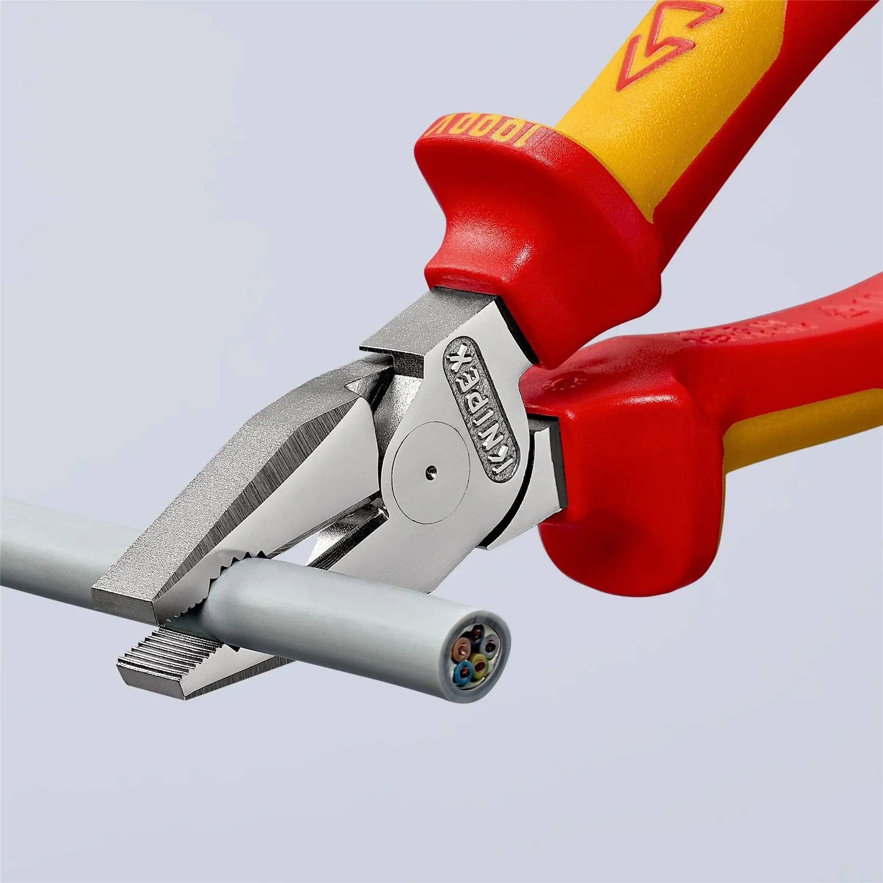 KNIPEX Combination Pliers High Leverage 180mm VDE Multi Component Grips 02 06 180 - Image 4