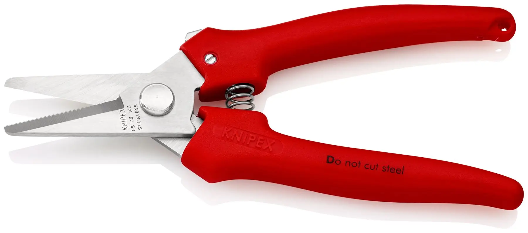 KNIPEX Combination Shears for Cardboard Plastics Aluminium Brass Copper Foils 140mm Plastic Coated 95 05 140 - Image 2