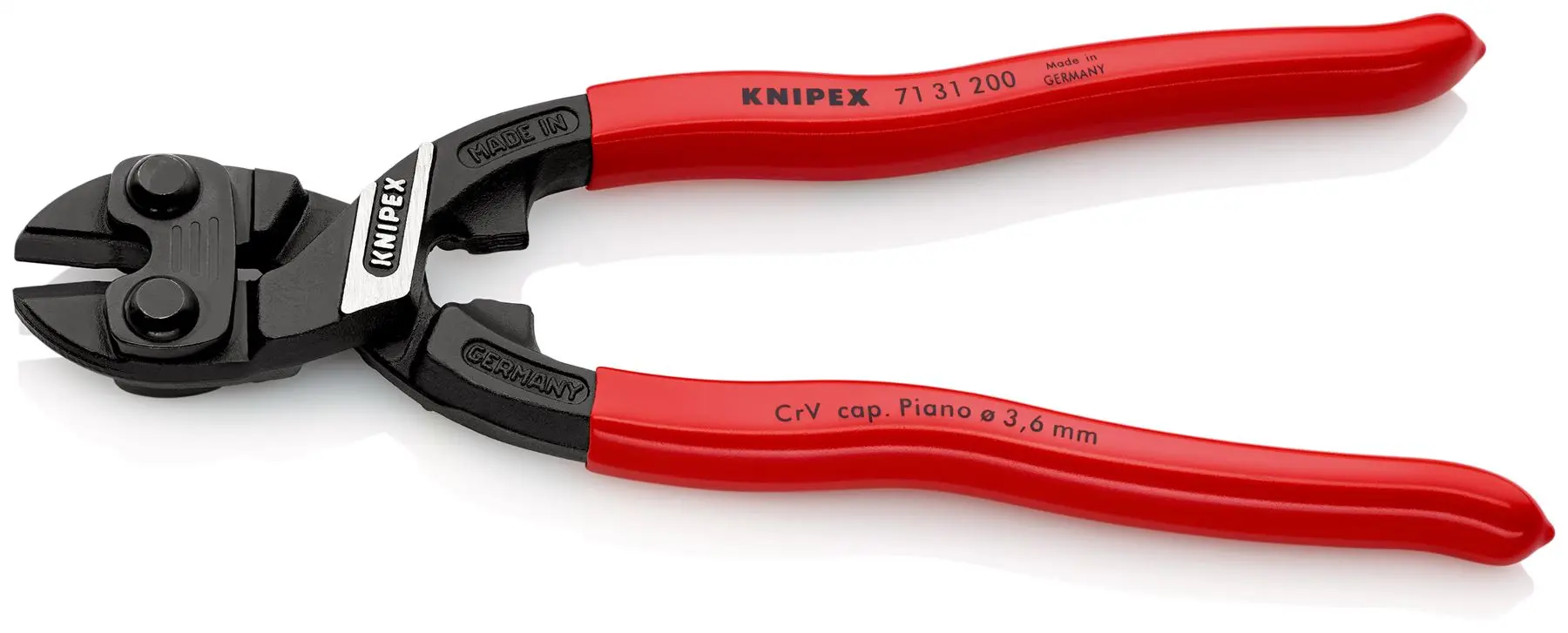 KNIPEX Compact Bolt Cutters CoBolt Cutting Pliers 200mm Plastic Coated Handles 71 31 200 - Image 2