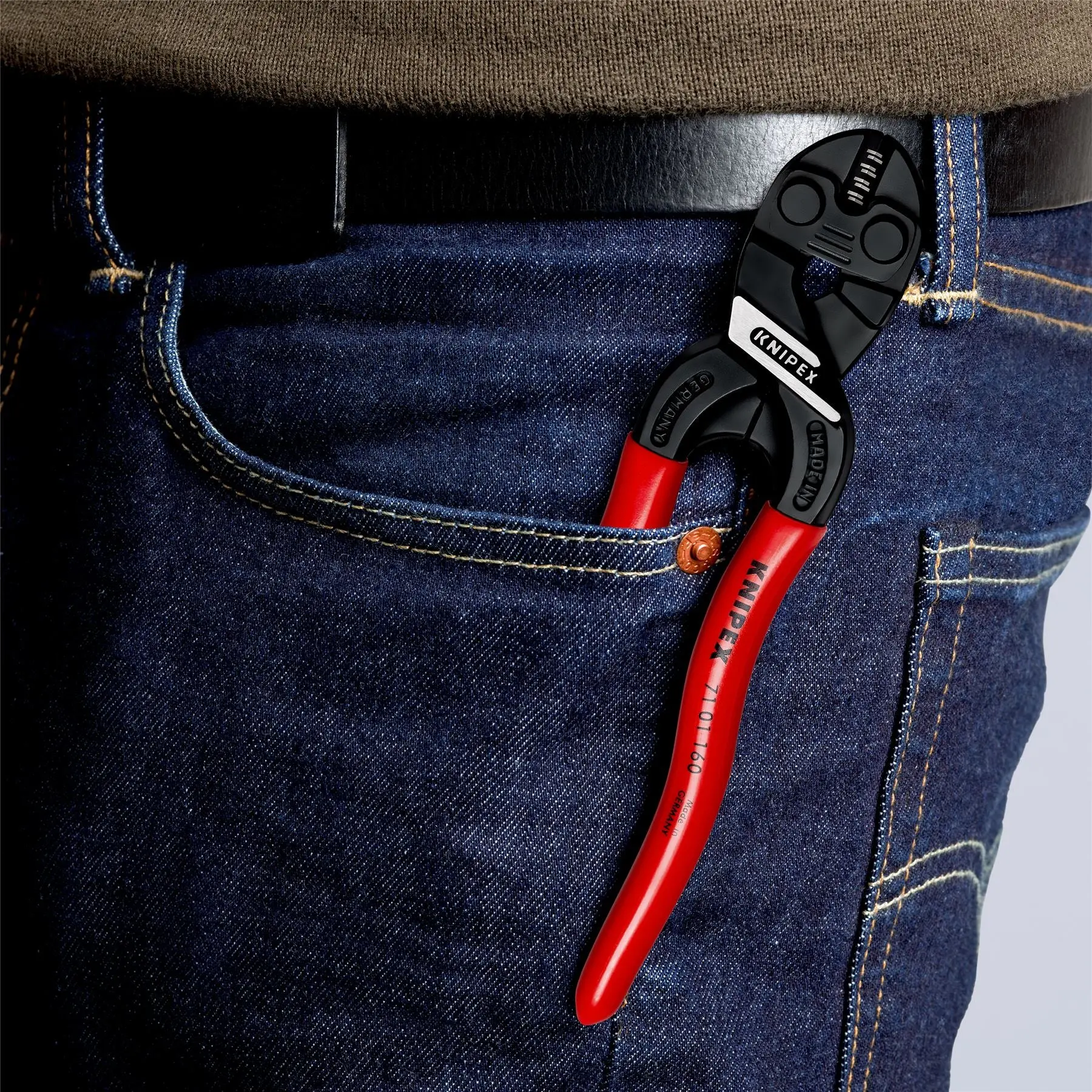 KNIPEX Compact Bolt Cutters CoBolt S Cutting Pliers 160mm Plastic Coated Handles 71 01 160 - Image 4