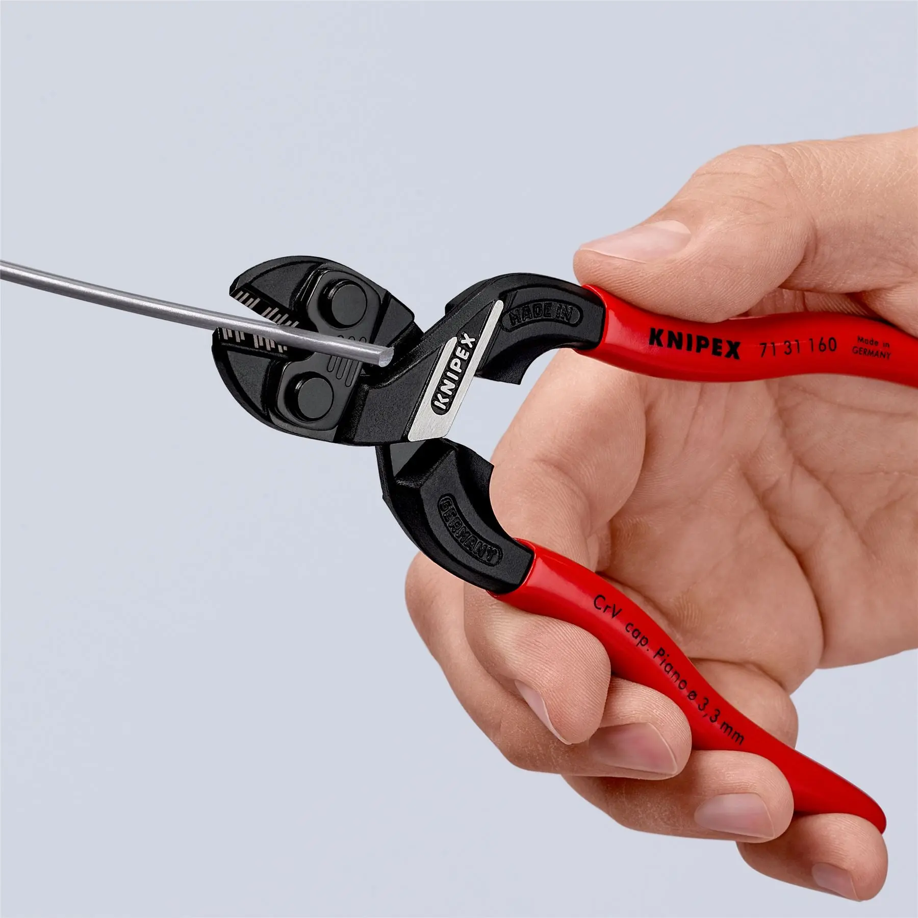 KNIPEX Compact Bolt Cutters CoBolt S Pliers with Cutting Edge Recess 160mm Plastic Coated 71 01 160 SB - Image 3