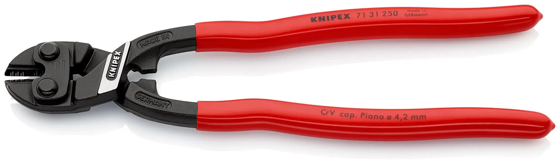KNIPEX Compact Bolt Cutters CoBolt XL Cutting Pliers 250mm Plastic Coated Handles 71 31 250 - Image 2