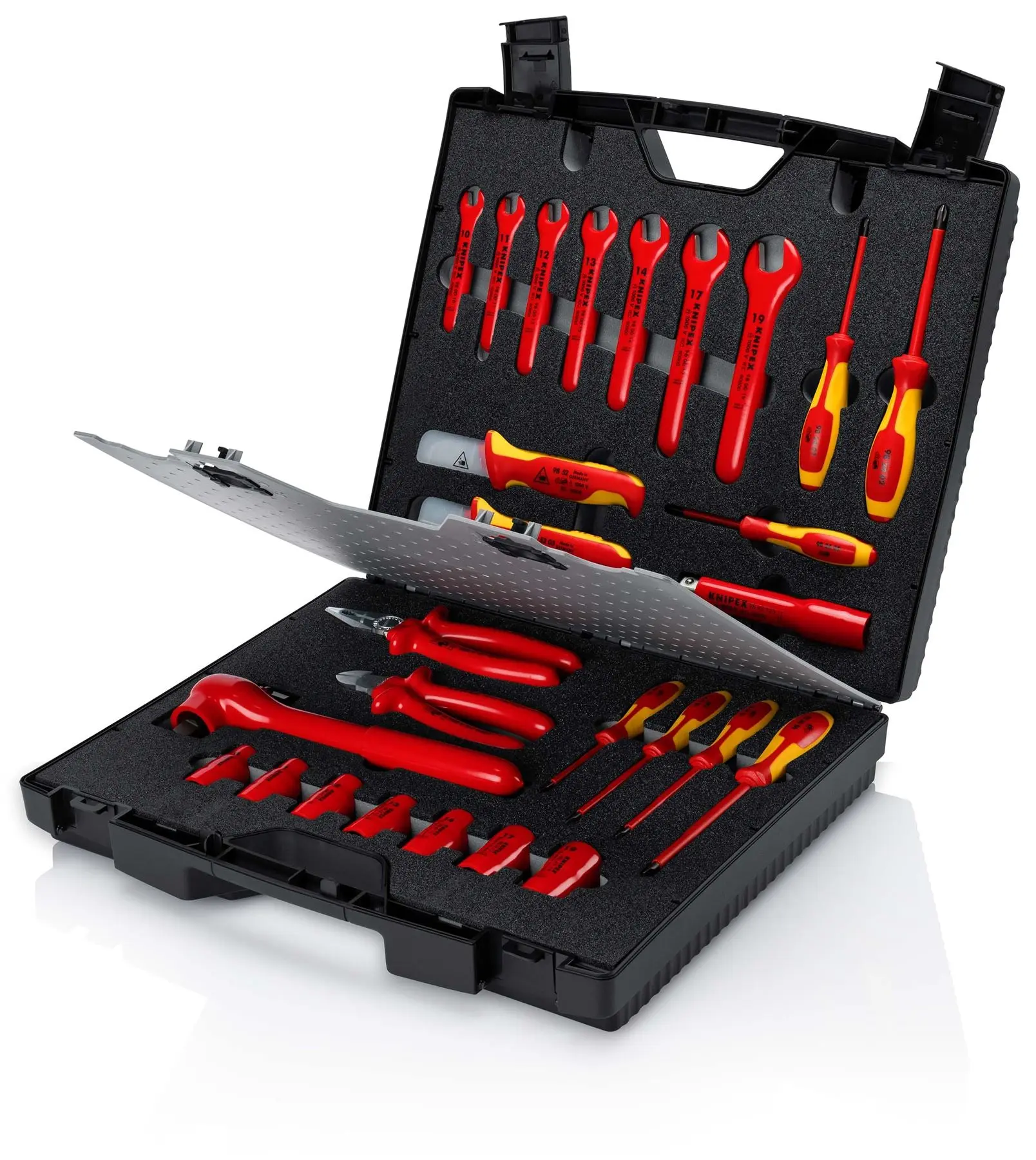 KNIPEX Compact Tool Case 27 Piece VDE Insulated Screwdrivers Spanners Pliers Sockets Ratchet 98 99 12