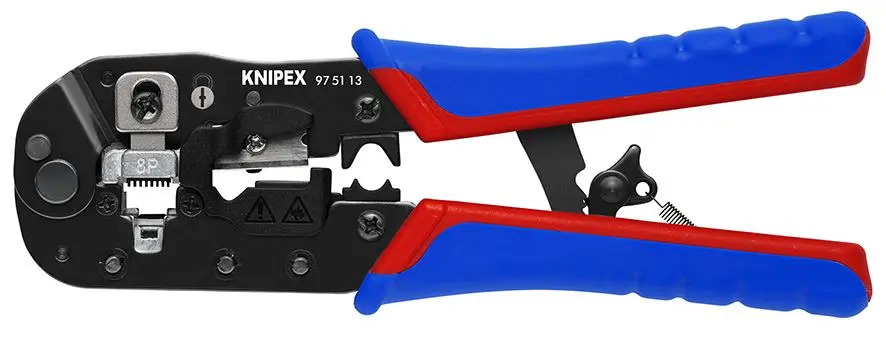 Knipex Crimping Pliers for RJ45 Western Plugs with Multi Component Grips 97 51 13 - Image 6