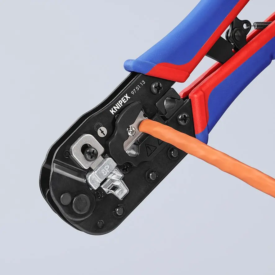 Knipex Crimping Pliers for RJ45 Western Plugs with Multi Component Grips 97 51 13 - Image 7