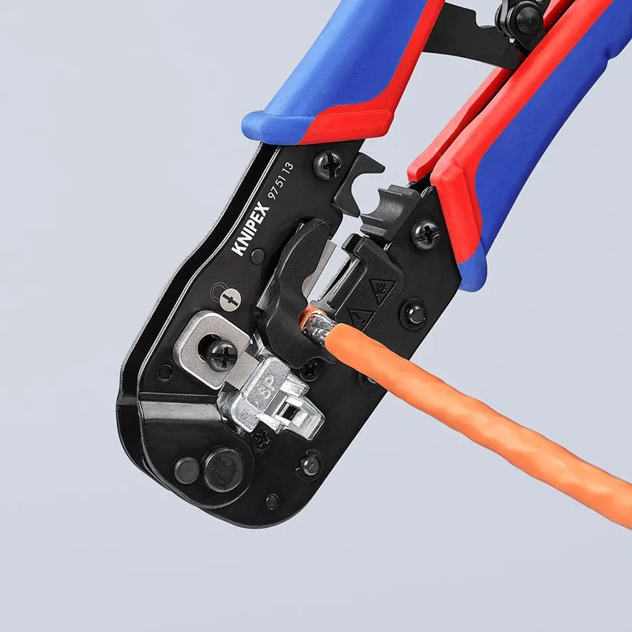 Knipex Crimping Pliers for RJ45 Western Plugs with Multi Component Grips 97 51 13 - Image 8