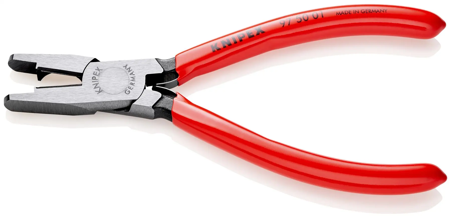 KNIPEX Crimping Pliers for Scotchlok Connectors with Side Cutter 155mm Plastic Coated Handles 97 50 01 - Image 2