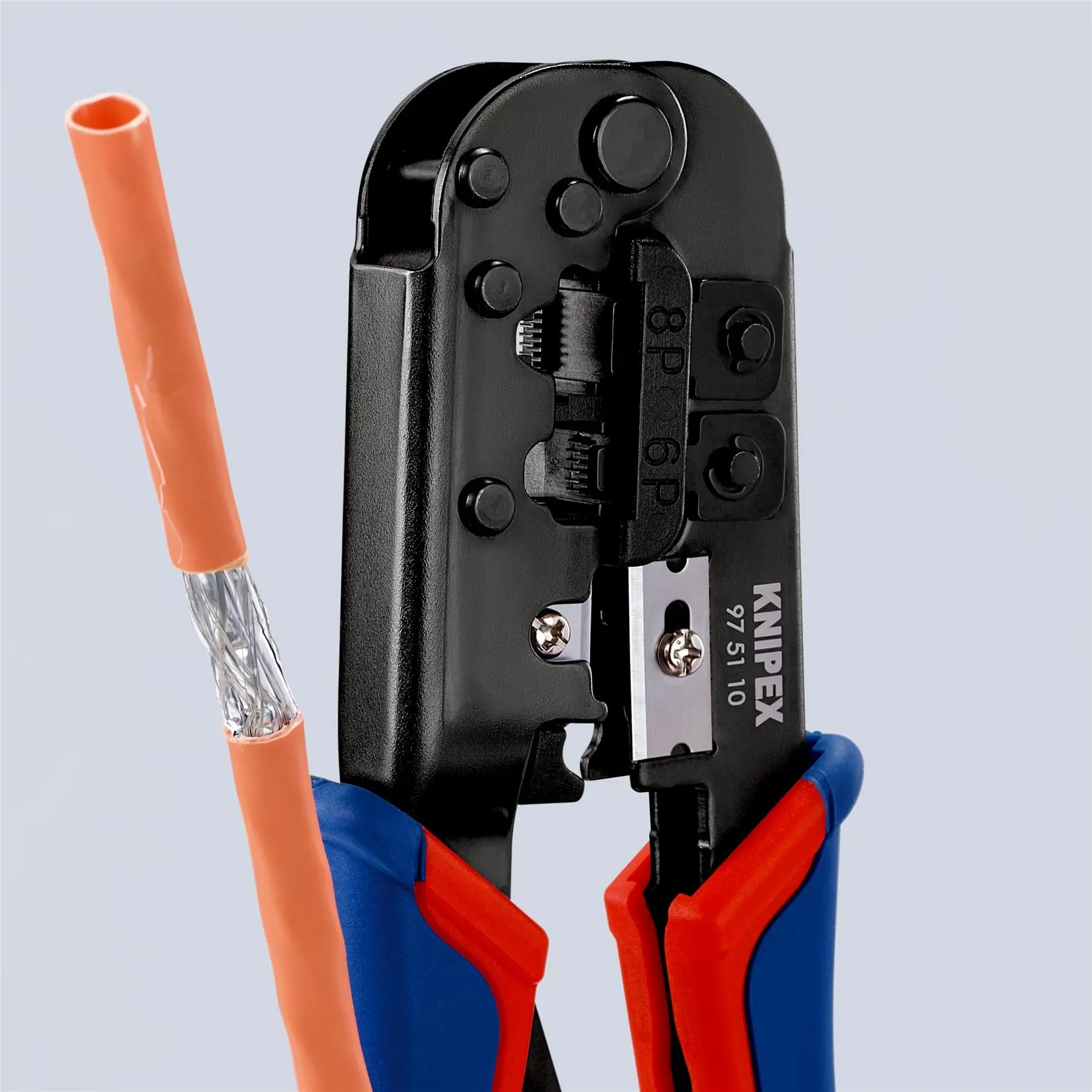 Knipex Crimping Pliers for Western Plugs 190mm Multi Component Grips 97 51 10 SB - Image 6