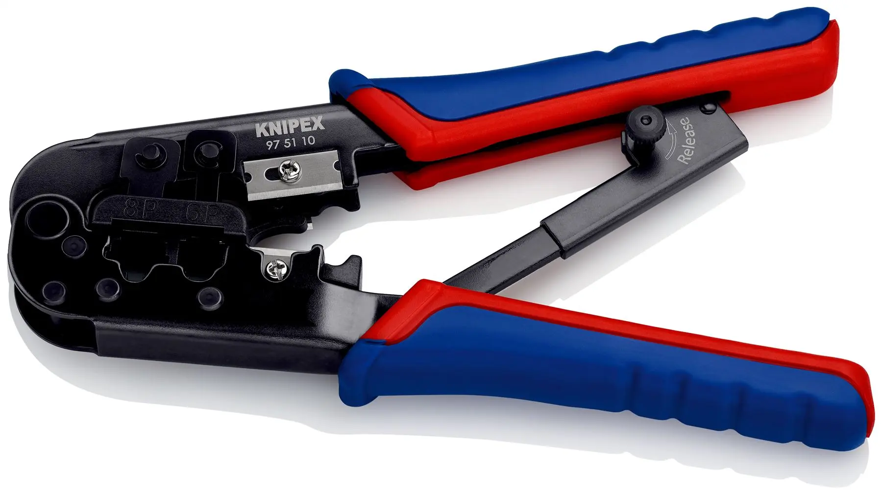 KNIPEX Crimping Pliers for Western Plugs RJ45 RJ11 RJ12 190mm Multi Component Grips 97 51 10 - Image 2