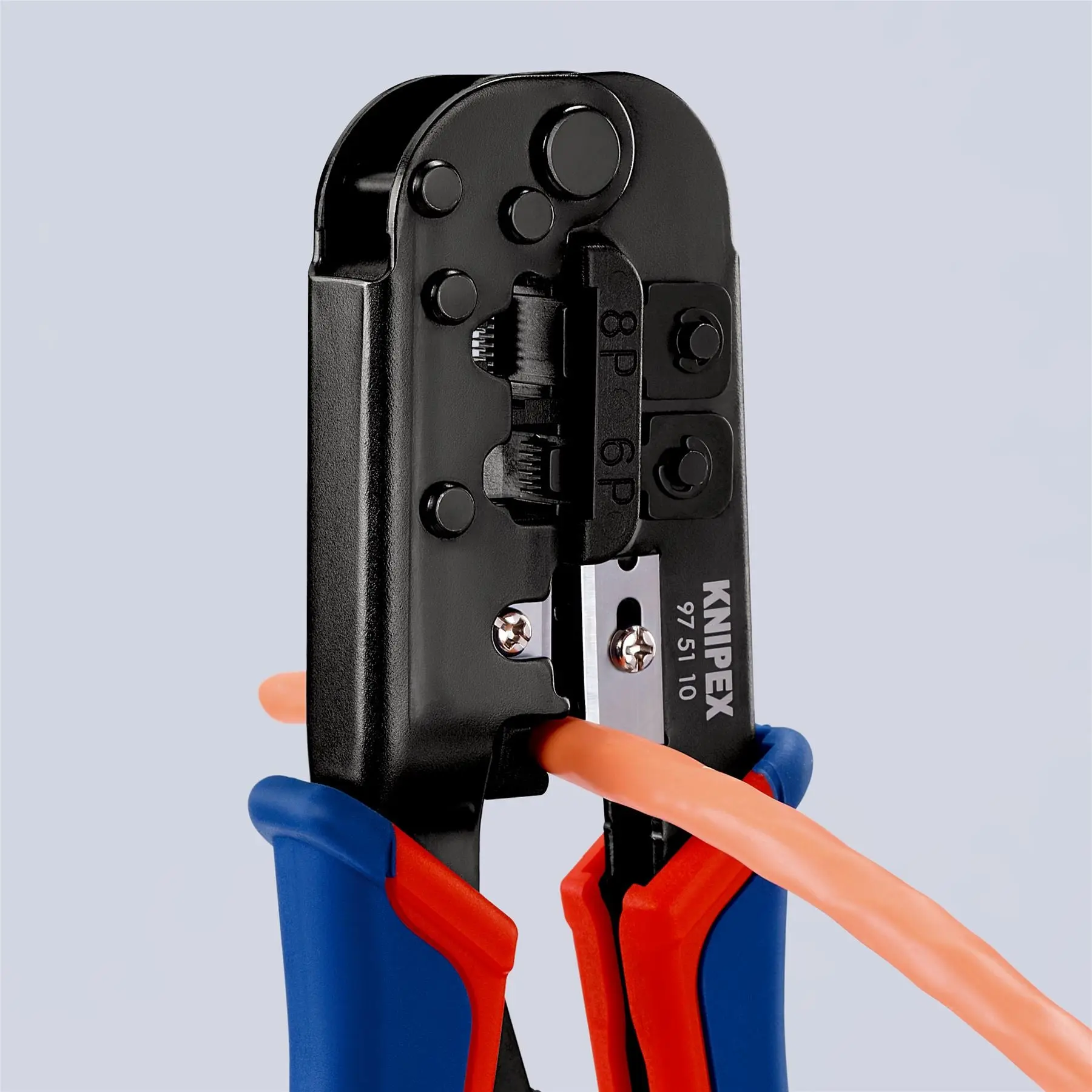 KNIPEX Crimping Pliers for Western Plugs RJ45 RJ11 RJ12 190mm Multi Component Grips 97 51 10 - Image 6