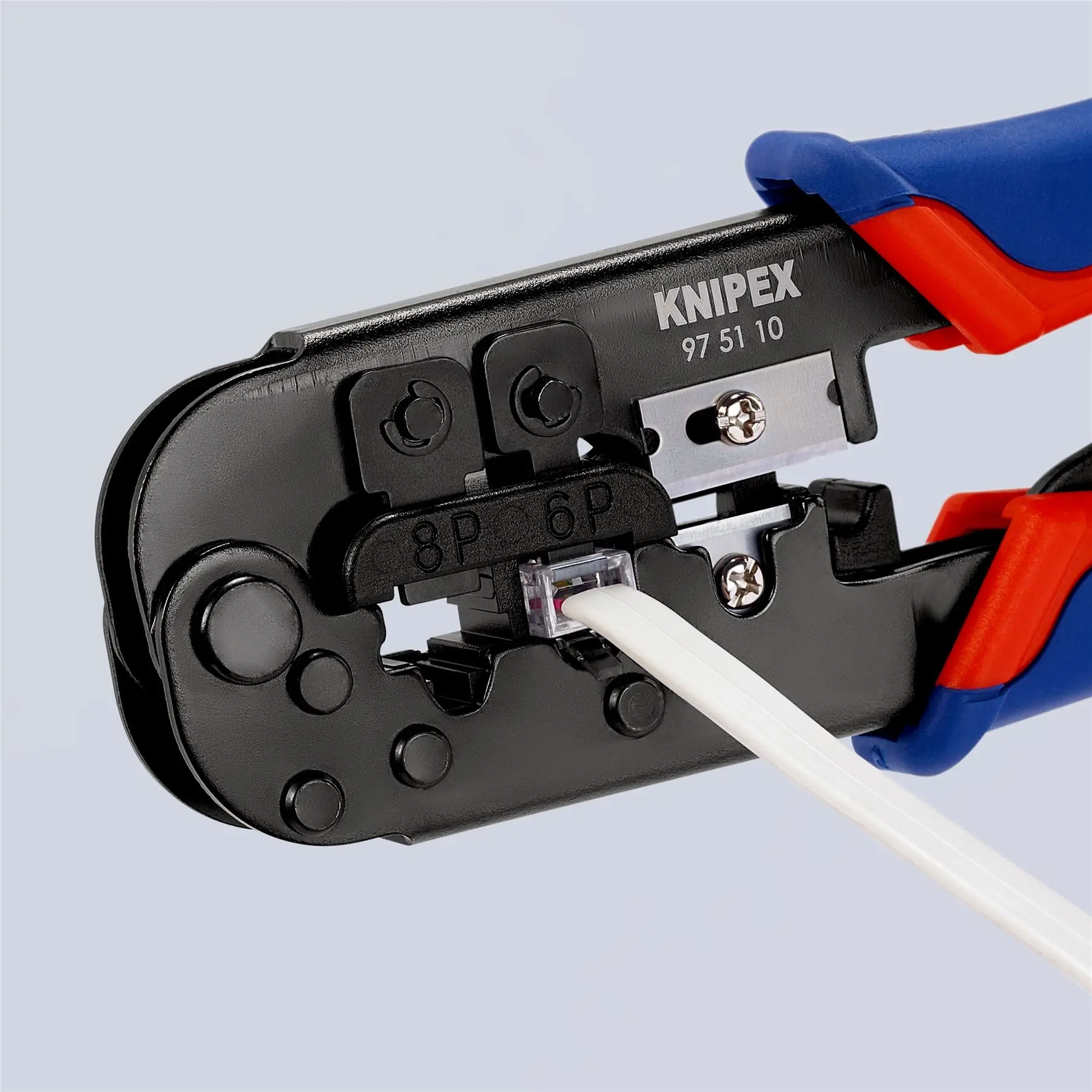 KNIPEX Crimping Pliers for Western Plugs RJ45 RJ11 RJ12 190mm Multi Component Grips 97 51 10 - Image 7