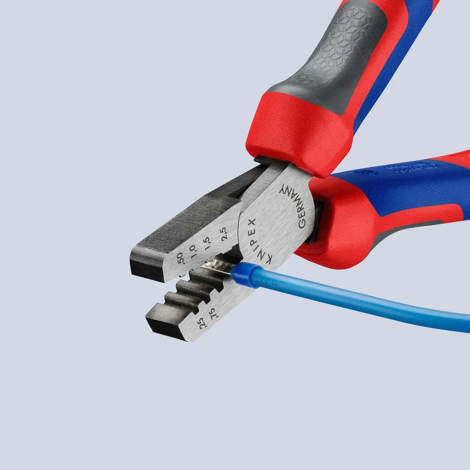KNIPEX Crimping Pliers for Wire Ferrules 145mm 0.25-2.5mm² 145mm Multi Component Grips 97 62 145 A - Image 3