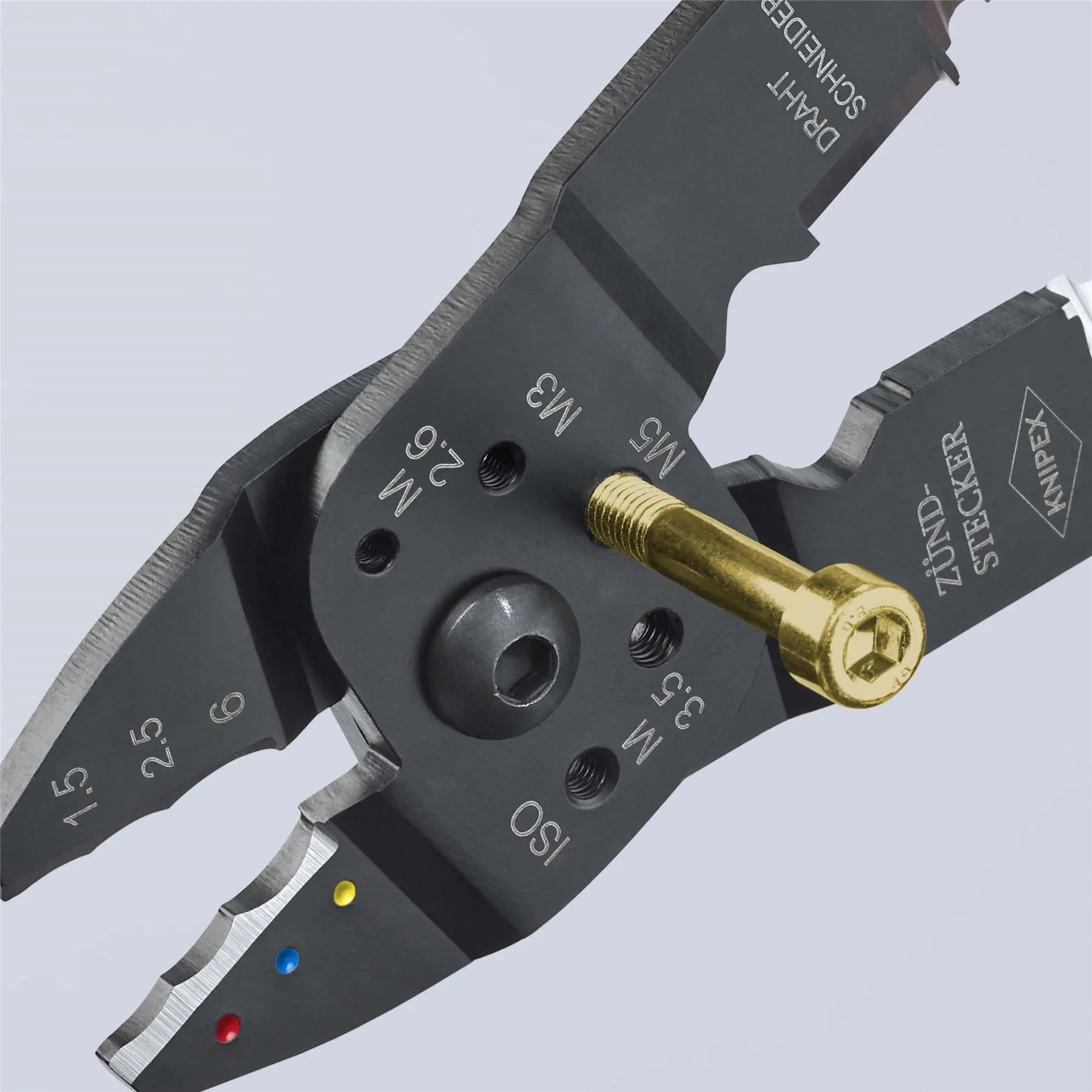 KNIPEX Crimping Pliers Wire Strippers for Insulated Terminals 230mm Multi Component Grips 97 21 215 - Image 4