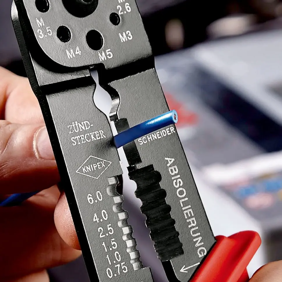 KNIPEX Crimping Pliers Wire Strippers for Non and Insulated Terminals 240mm Multi Component Grips 97 32 240 SB - Image 5