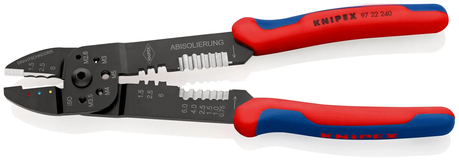 Knipex Crimping Pliers with Multi Component Grips 0.5-6.0mm 97 22 240 - Image 3