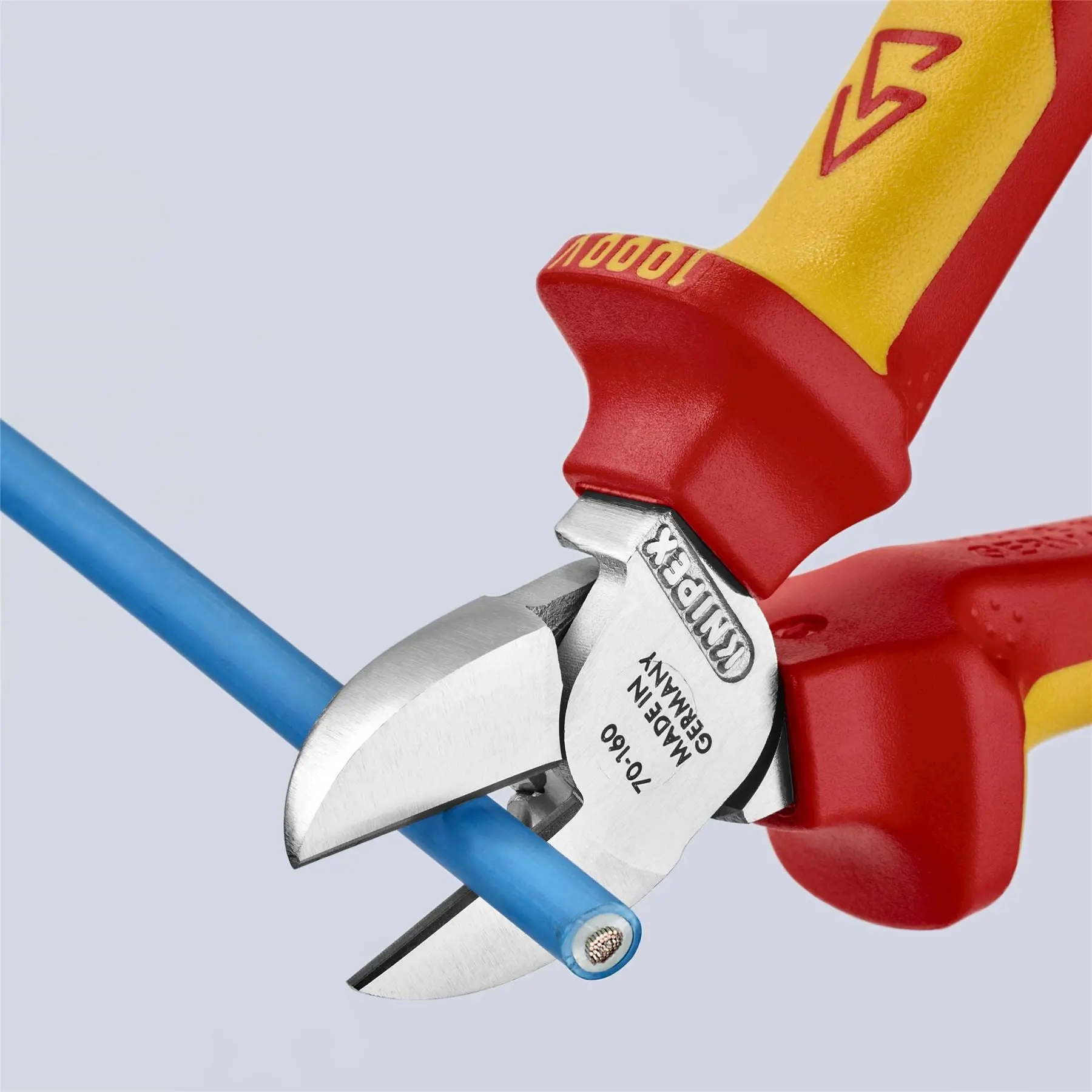 Knipex Diagonal Cutter Side Cutting Pliers 160mm Chrome VDE Insulated 1000V with Tether Point 70 06 160 T - Image 8