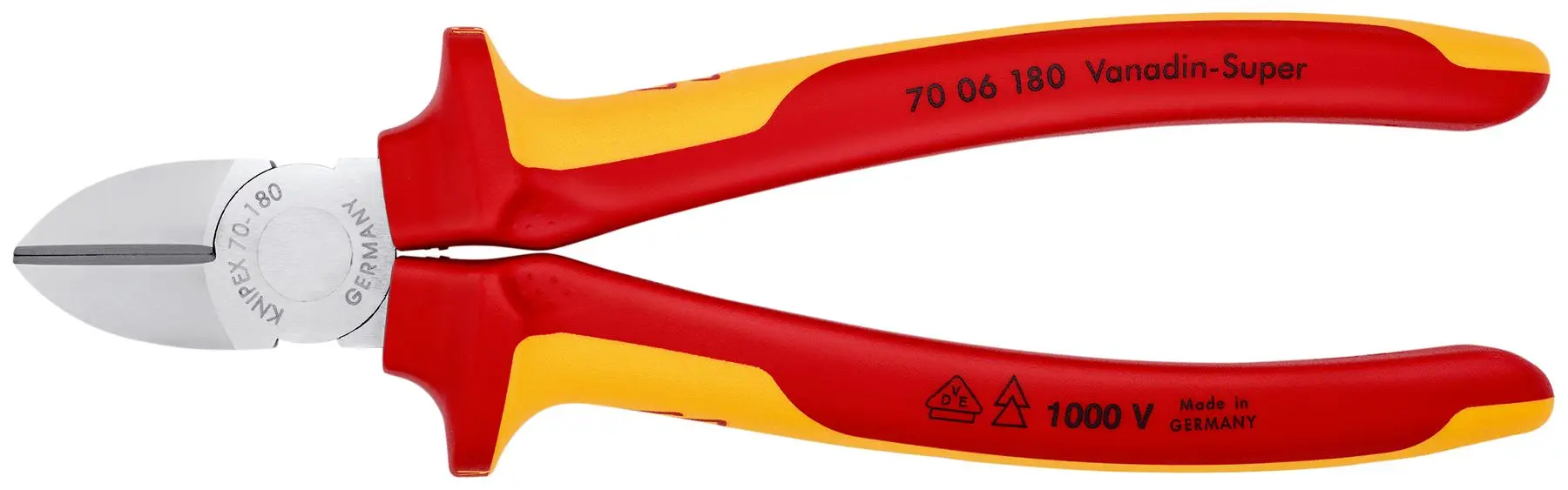 Knipex Diagonal Cutting Pliers 180mm VDE Insulated 70 06 180 - Image 3