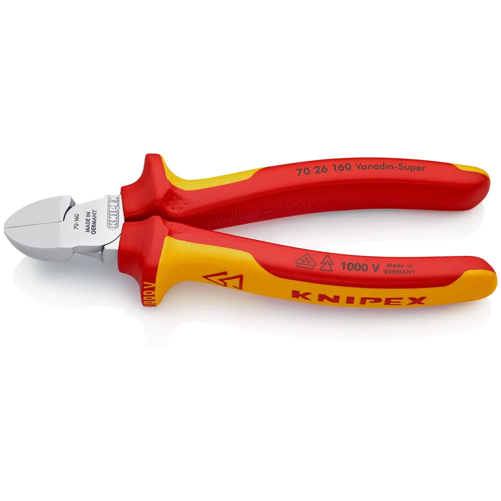 KNIPEX Diagonal Flush Cutters Side Cutting Pliers 160mm VDE Insulated 1000V 70 26 160 - Image 2