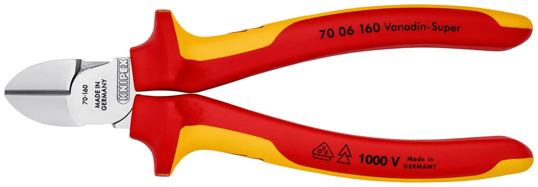 Knipex Diagonal Side Cutting Pliers 160mm VDE Insulated 70 06 160 - Image 8