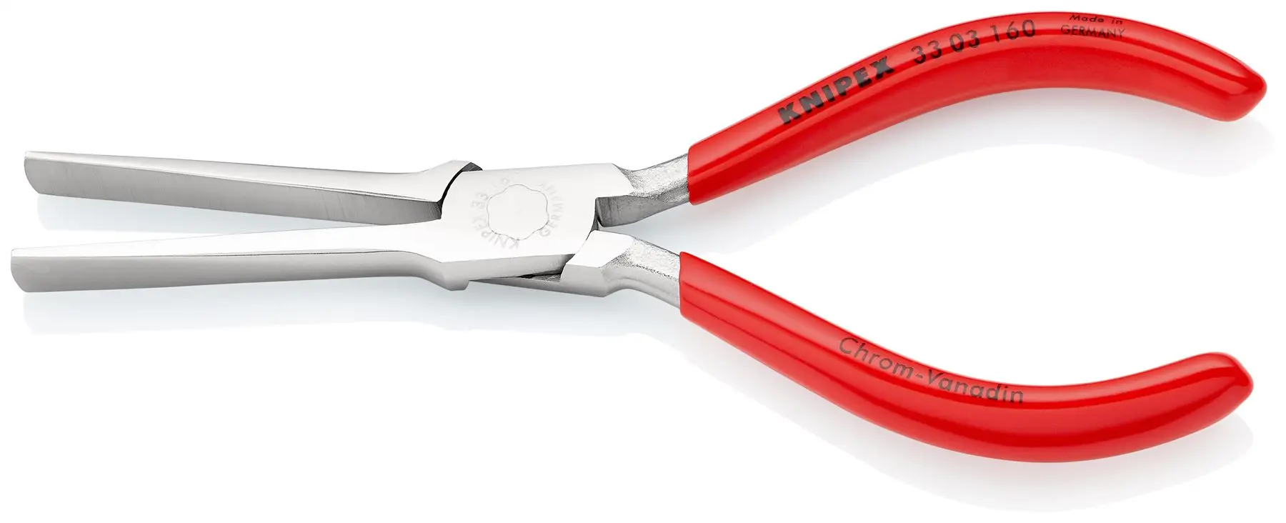 KNIPEX Duckbill Pliers Long Broad Thin Tapered Jaws 160mm Chrome Plastic Coated 33 03 160 - Image 2