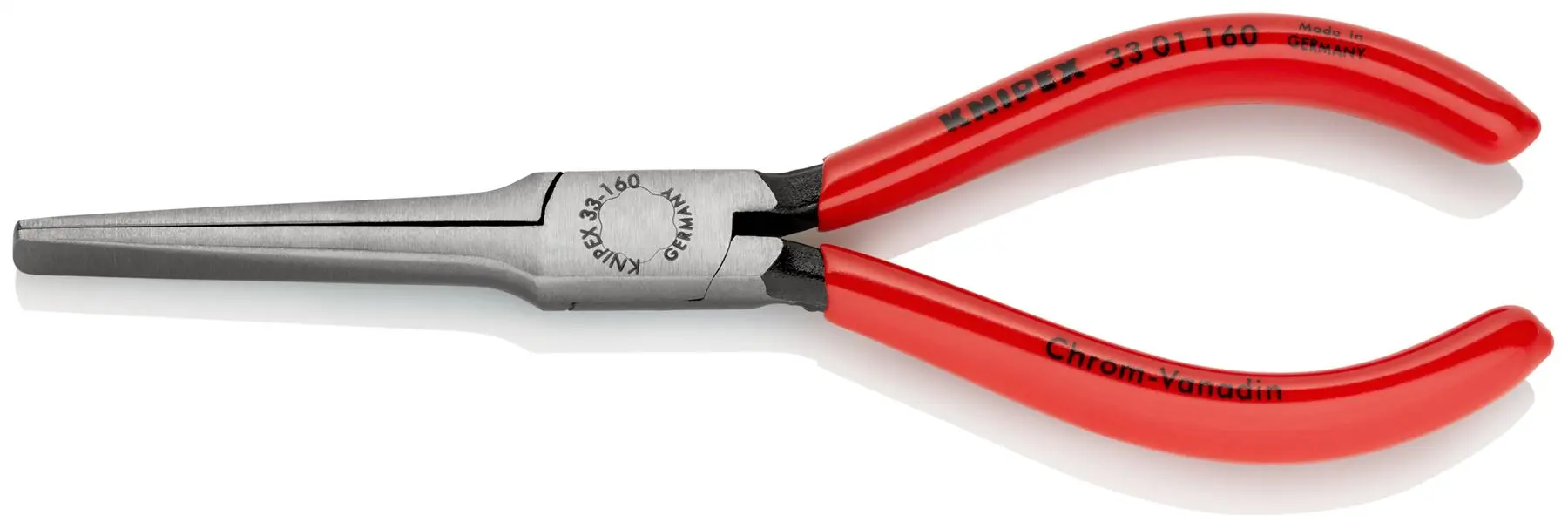 KNIPEX Duckbill Pliers Long Broad Thin Tapered Jaws 160mm Plastic Coated 33 01 160