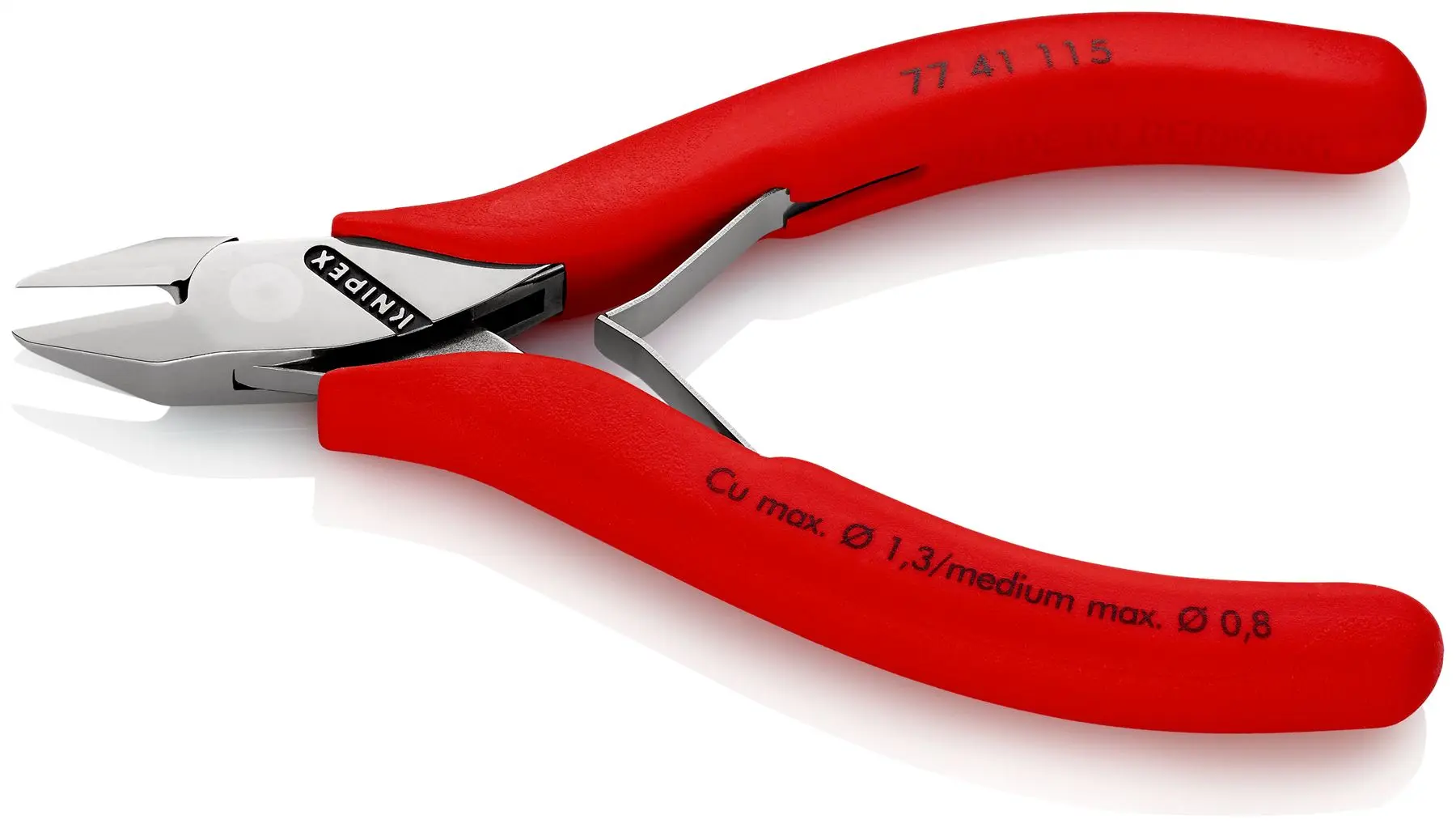 KNIPEX Electronics Diagonal Cutter Pliers Pointed Head without Bevel 115mm Multi Component Grips 77 41 115 - Image 2