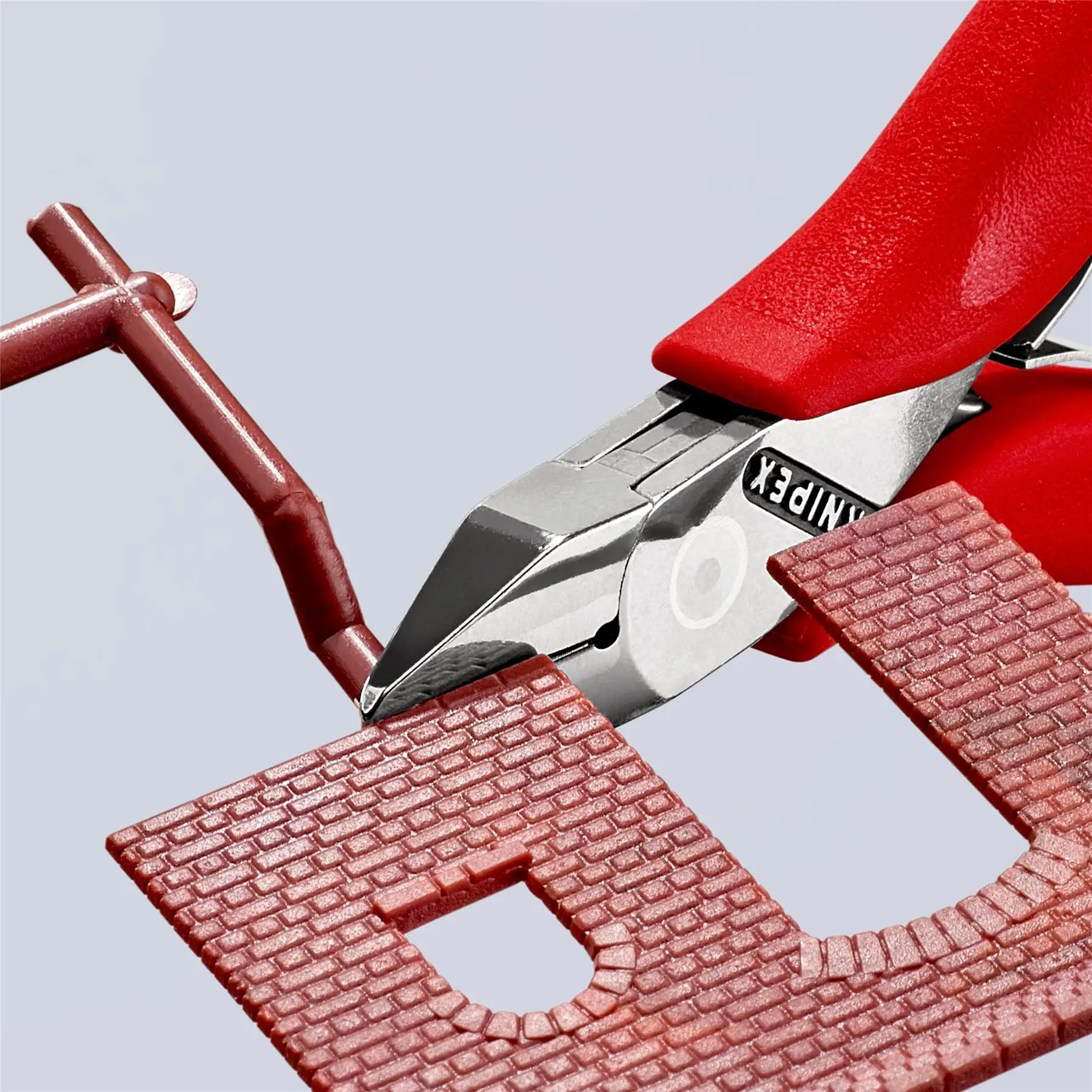 KNIPEX Electronics Diagonal Cutter Pliers Pointed Head without Bevel 115mm Multi Component Grips 77 41 115 - Image 3