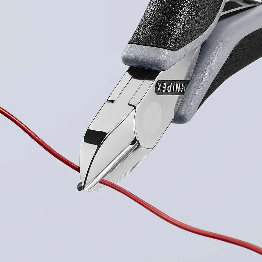 KNIPEX Electronics Diagonal Cutter Pliers Round Head Bevelled 115mm Multi Component Grips 77 12 115 ESD - Image 3