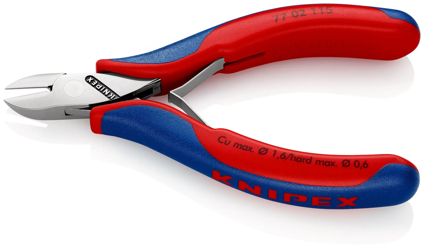 KNIPEX Electronics Diagonal Cutter Pliers with Carbide Cutting Edges 115mm Multi Component Grips 77 02 115 - Image 2