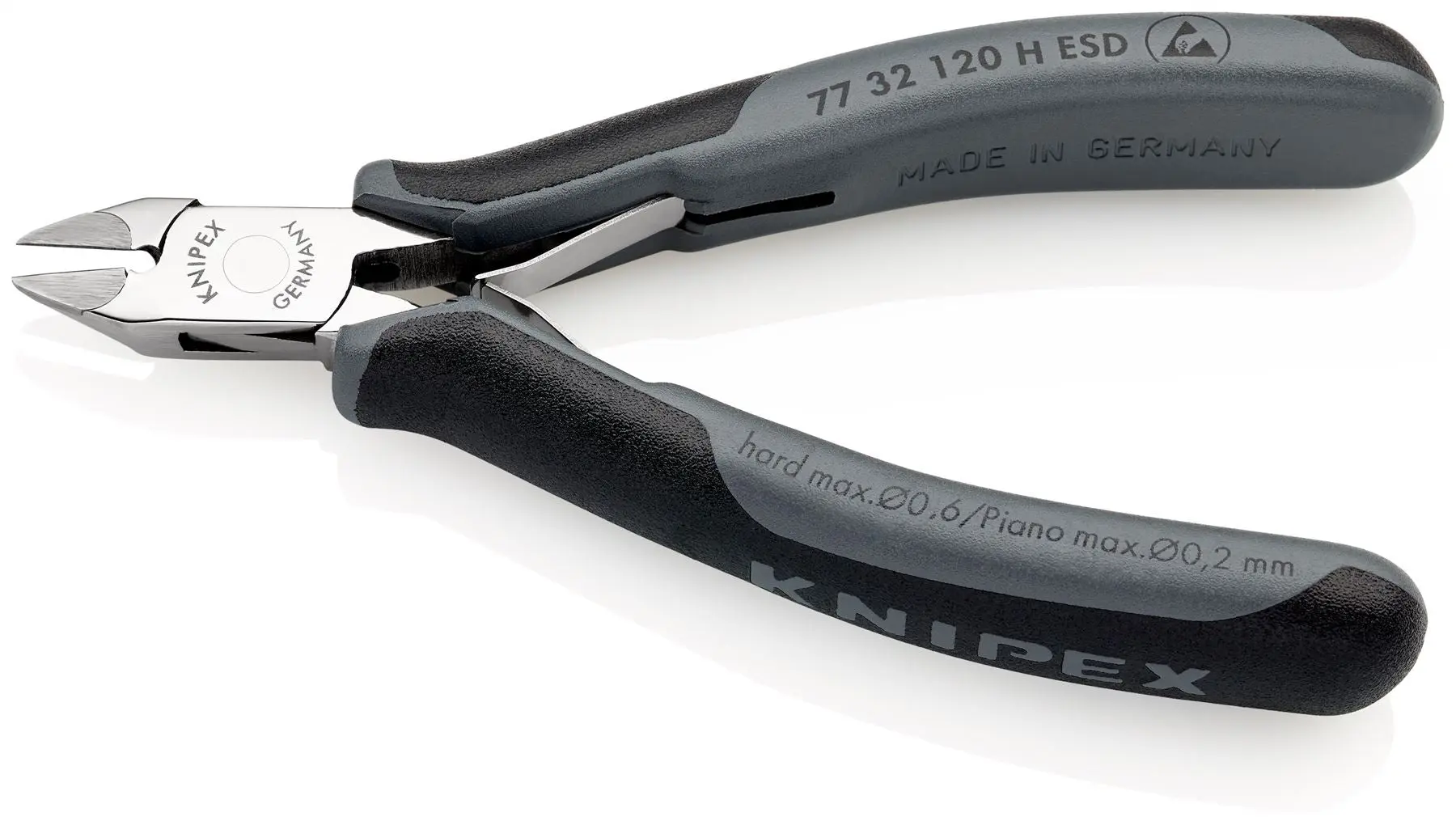 KNIPEX Electronics Diagonal Side Cutting Pliers with Carbide Cutting Edges 77 32 120 H ESD - Image 2