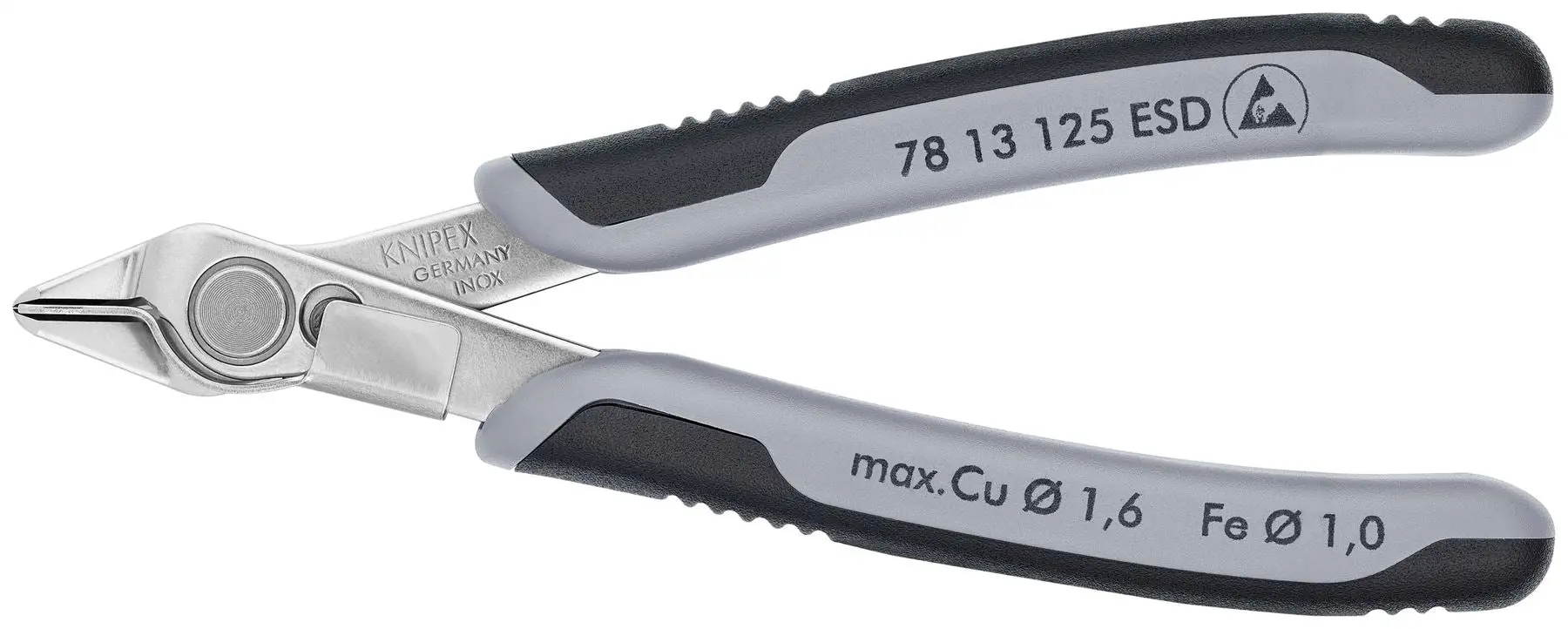 KNIPEX Electronics Super Knips Precision Cutting Pliers 125mm Multi Component Grips 78 13 125 ESD