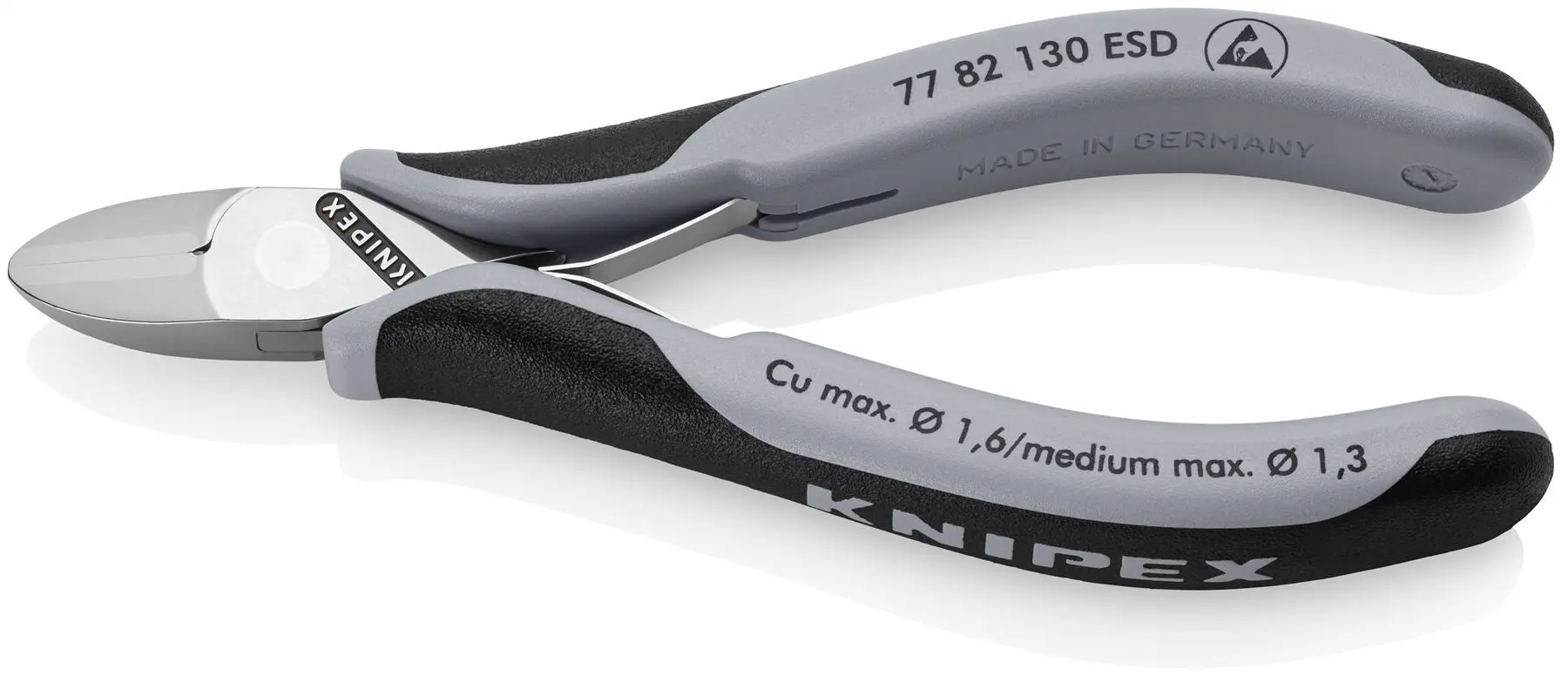 KNIPEX ESD Electronics Diagonal Cutter Pliers 130mm Multi Component Grips 77 82 130 ESD