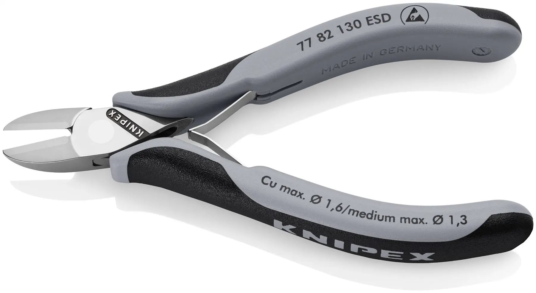 KNIPEX ESD Electronics Diagonal Cutter Pliers 130mm Multi Component Grips 77 82 130 ESD - Image 2