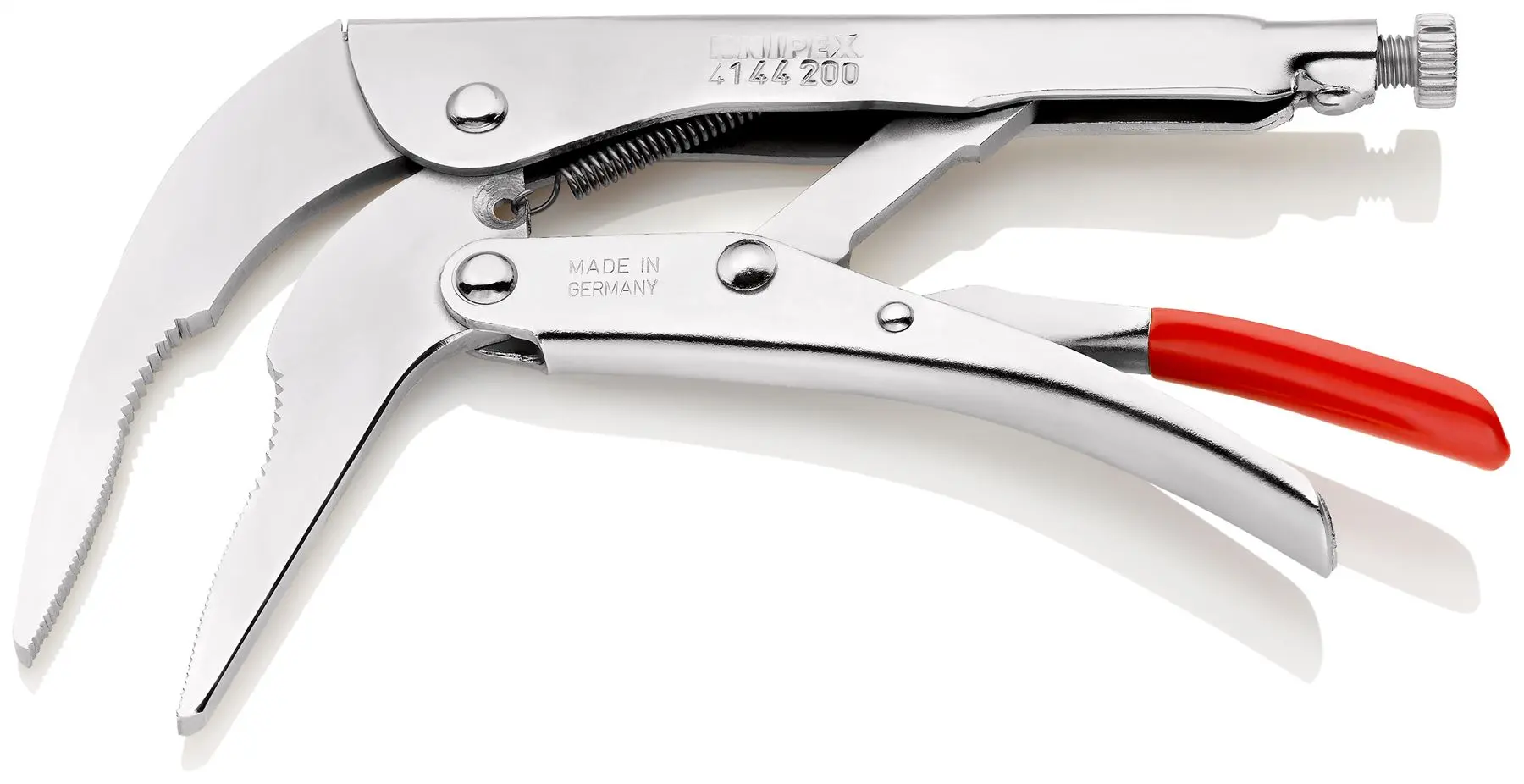 KNIPEX Grip Locking Pliers Mole Grips Bent Nose 200mm Galvanised 41 44 200 - Image 2