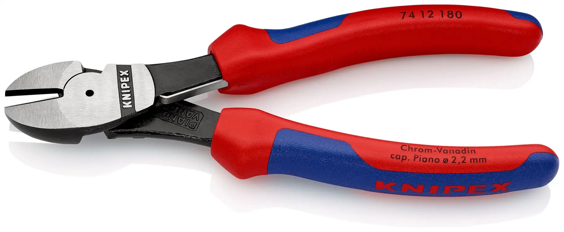 Knipex High Leverage Diagonal Cutter Cutting Pliers 180mm Multi Component Grips 74 12 180 - Image 2